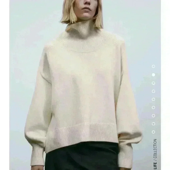Massimo Dutti cape sweater with high neck in wool and cashmere blend - Picture 1 of 13